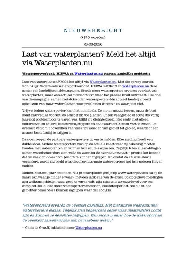 Nieuwsbericht