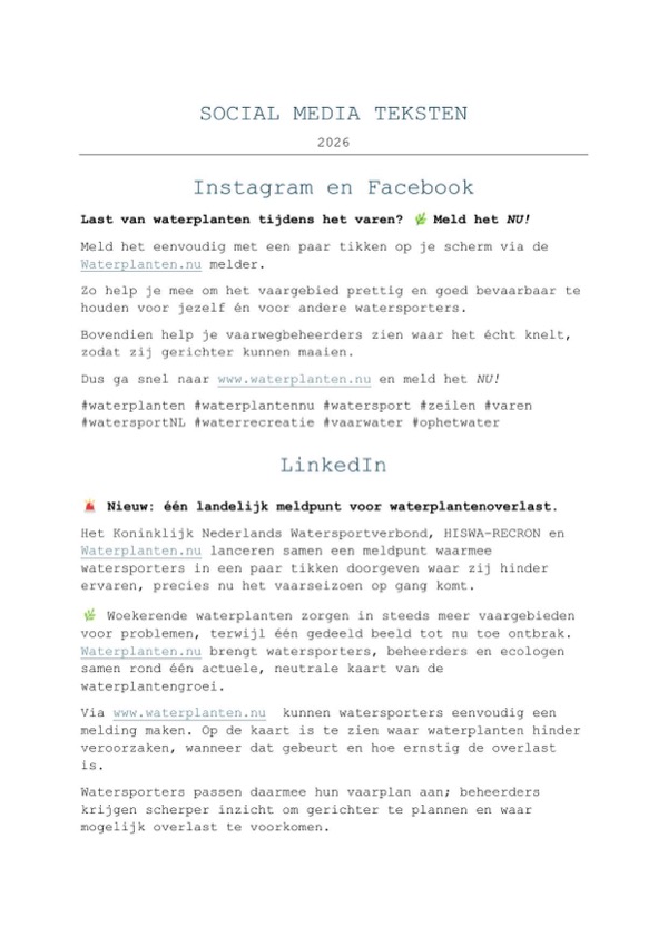 Social media teksten